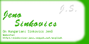 jeno sinkovics business card