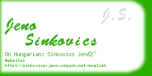 jeno sinkovics business card